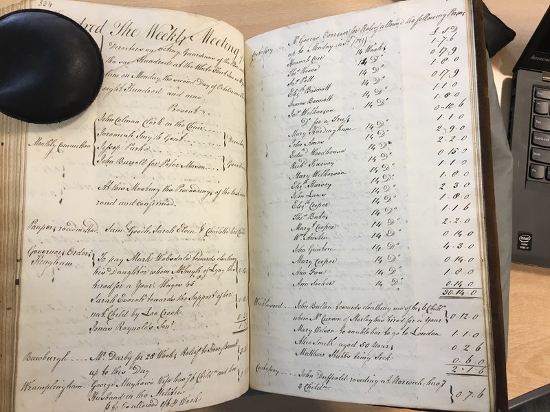 Forehoe Hundred - House of Industry Minute Book 1807-1809 p534-535 image 1 Forehoe Hundred - House of Industry Minute Book 1807-1809 p534-535 image 1