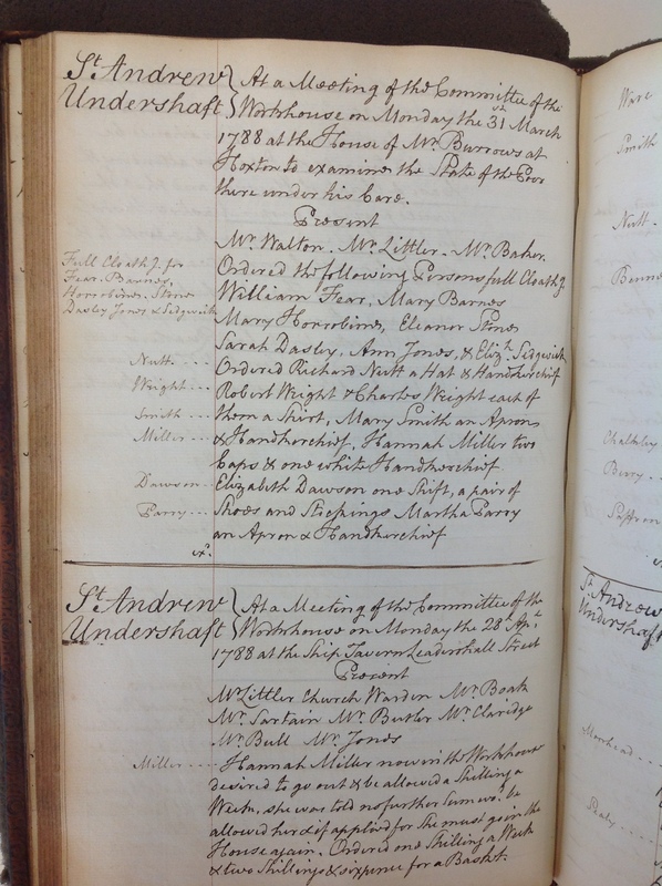St Andrew Undershaft - Workhouse Minute Book 1780-1801 p102 image 1 St Andrew Undershaft - Workhouse Minute Book 1780-1801 p102 image 1