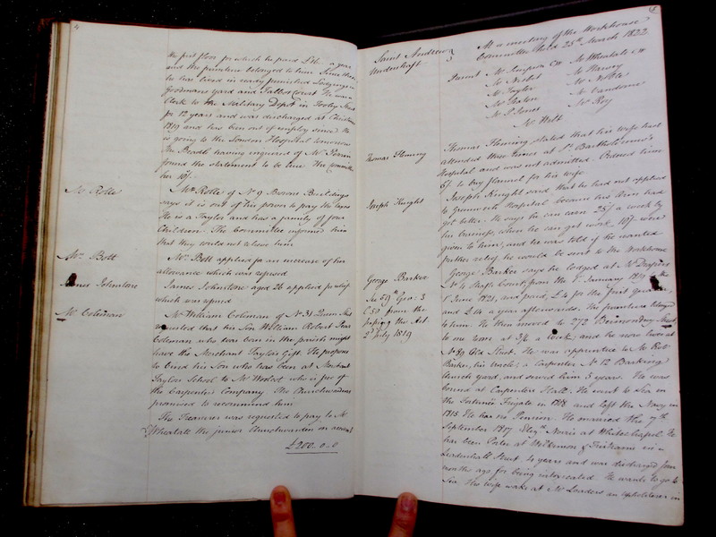 St Andrew Undershaft - Workhouse Minute Book 1822-1828 p4-5 image 1