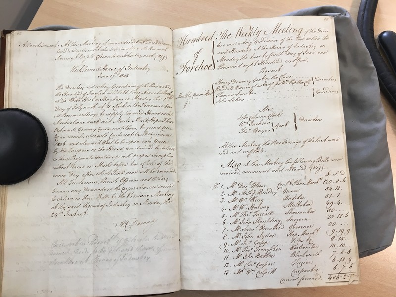 Forehoe Hundred - House of Industry Minute Book 1805-1807 p62-63 image 1