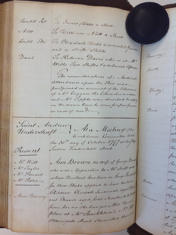 St Andrew Undershaft - Workhouse Minute Book 1780-1801 p202 image 1 St Andrew Undershaft - Workhouse Minute Book 1780-1801 p202 image 1