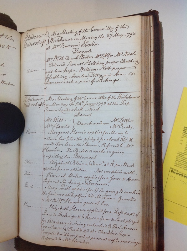 St Andrew Undershaft - Workhouse Minute Book 1780-1801 p151 image 1 St Andrew Undershaft - Workhouse Minute Book 1780-1801 p151 image 1