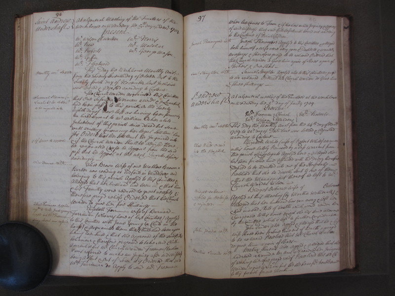 St Andrew Undershaft - Workhouse Minute Book 1732-1748 p96-97 image 1 St Andrew Undershaft - Workhouse Minute Book 1732-1748 p96-97 image 1