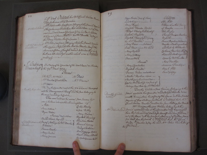 St Andrew Undershaft - Workhouse Minute Book 1748-1780 p88-89 image 1