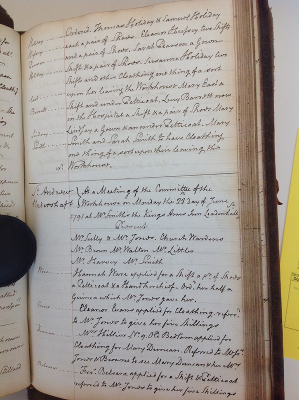 St Andrew Undershaft - Workhouse Minute Book 1780-1801 p133 image 1 St Andrew Undershaft - Workhouse Minute Book 1780-1801 p133 image 1