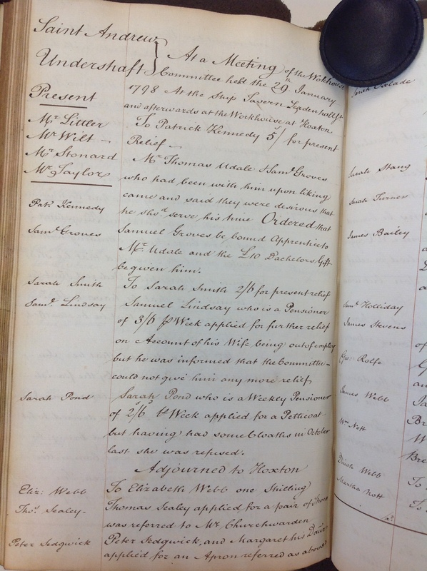 St Andrew Undershaft - Workhouse Minute Book 1780-1801 p210 image 1 St Andrew Undershaft - Workhouse Minute Book 1780-1801 p210 image 1