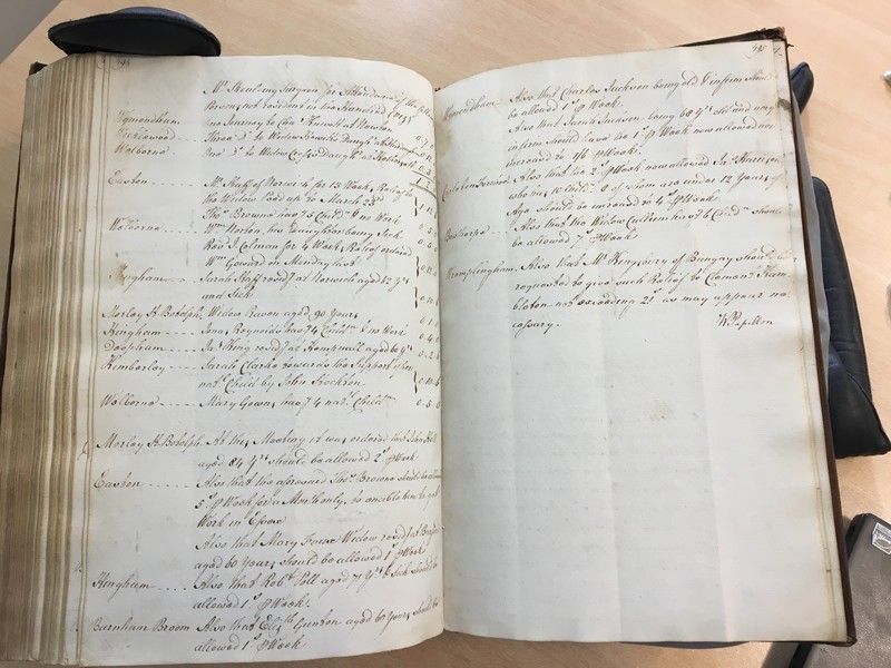 Forehoe Hundred - House of Industry Minute Book 1805-1807 p494-495 image 1