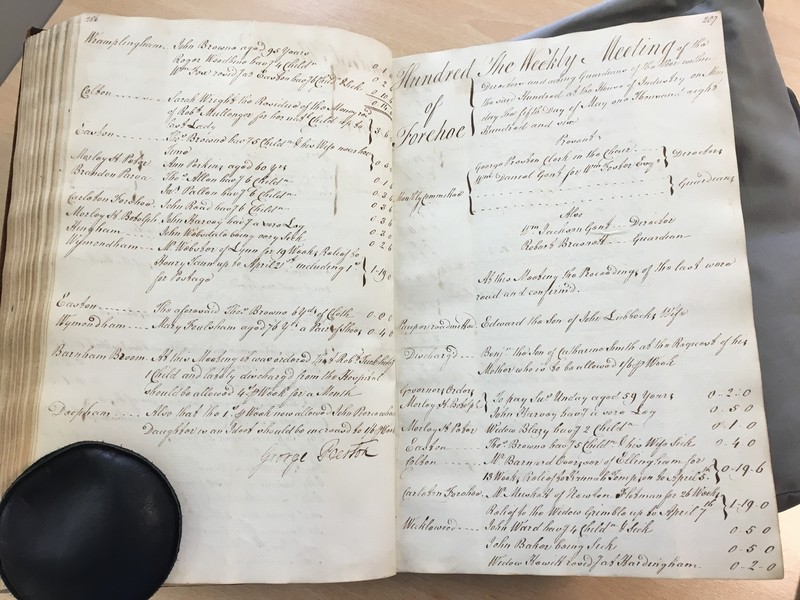 Forehoe Hundred - House of Industry Minute Book 1805-1807 p286-287 image 1 Forehoe Hundred - House of Industry Minute Book 1805-1807 p286-287 image 1