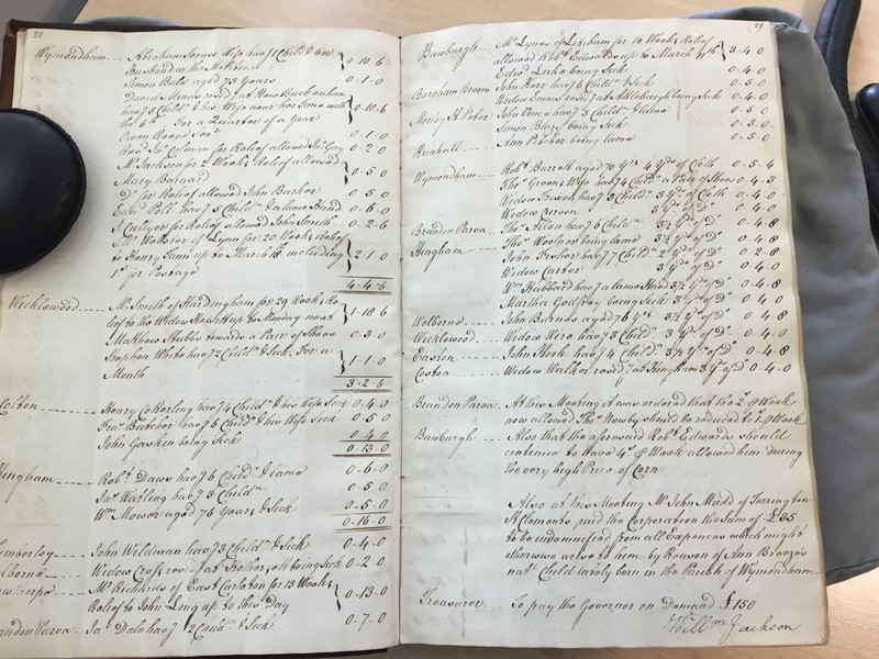 Forehoe Hundred - House of Industry Minute Book 1805-1807 p28-29 image 1