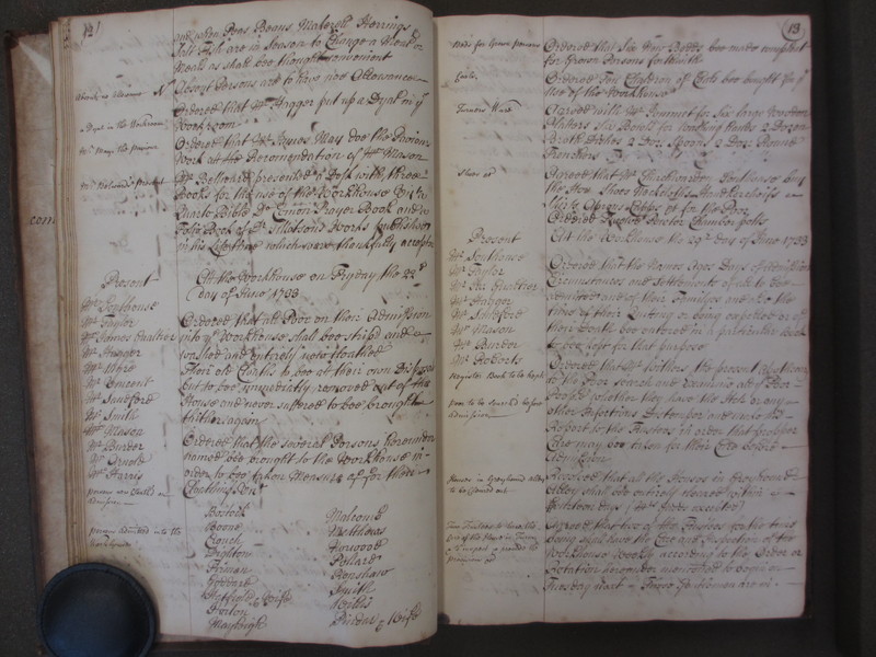 St Andrew Undershaft - Workhouse Minute Book 1732-1748 p12-13 image 1 St Andrew Undershaft - Workhouse Minute Book 1732-1748 p12-13 image 1