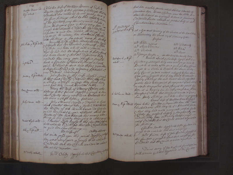 St Andrew Undershaft - Workhouse Minute Book 1732-1748 p114-115 image 1 St Andrew Undershaft - Workhouse Minute Book 1732-1748 p114-115 image 1