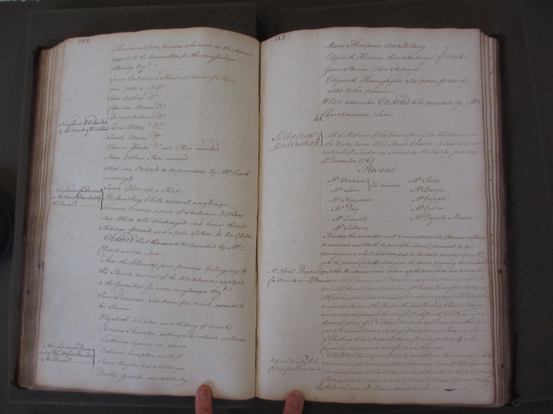 St Andrew Undershaft - Workhouse Minute Book 1748-1780 p122-123 image 1 St Andrew Undershaft - Workhouse Minute Book 1748-1780 p122-123 image 1