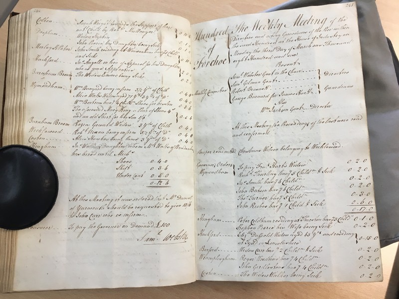Forehoe Hundred - House of Industry Minute Book 1805-1807 p242-243 image 1