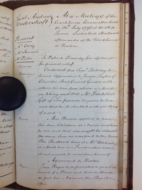 St Andrew Undershaft - Workhouse Minute Book 1780-1801 p217 image 1 St Andrew Undershaft - Workhouse Minute Book 1780-1801 p217 image 1