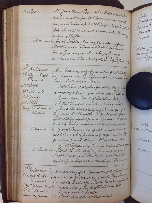 St Andrew Undershaft - Workhouse Minute Book 1780-1801 p190 image 1 St Andrew Undershaft - Workhouse Minute Book 1780-1801 p190 image 1