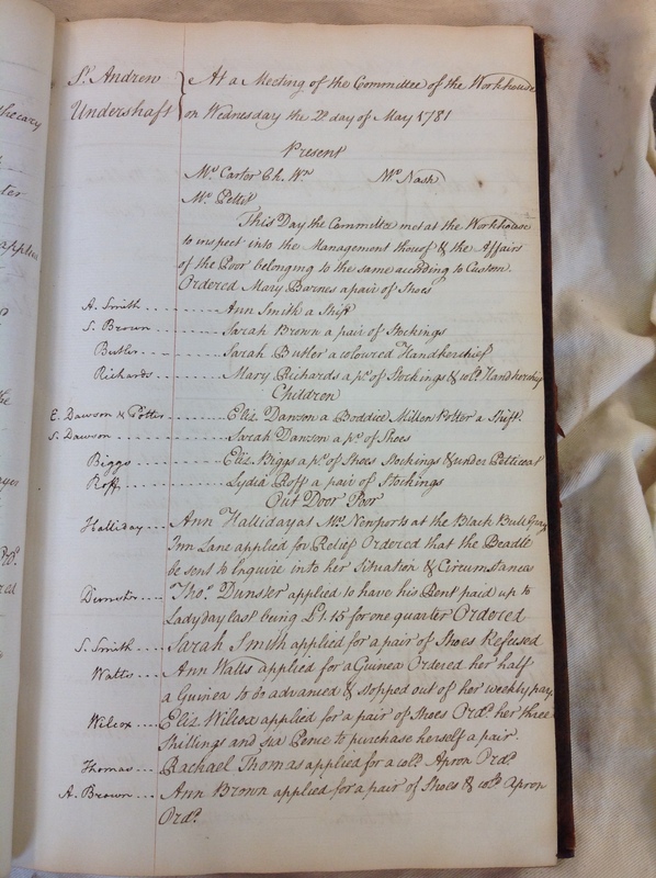 St Andrew Undershaft - Workhouse Minute Book 1780-1801 p21 image 1