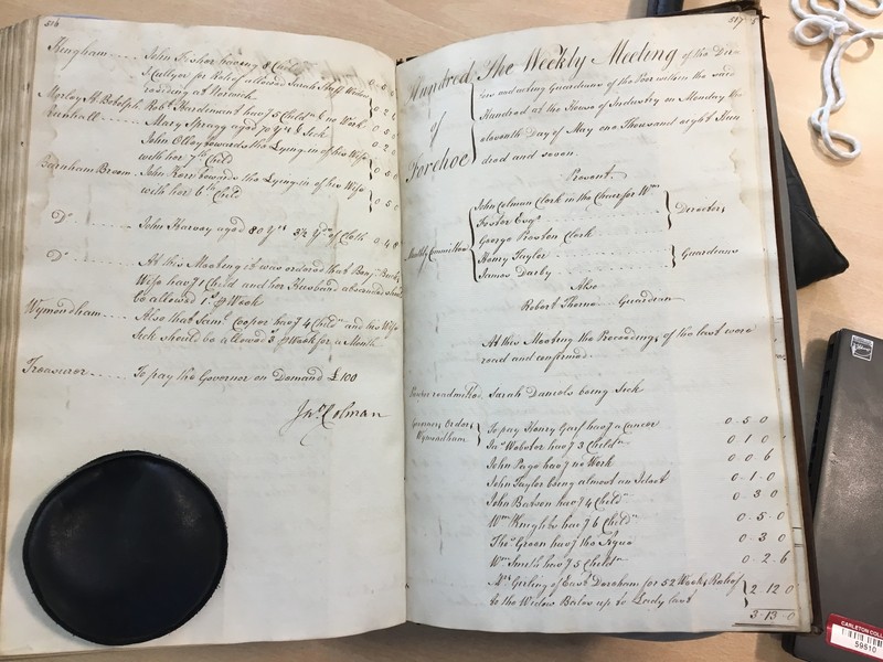 Forehoe Hundred - House of Industry Minute Book 1805-1807 p516-517 image 1