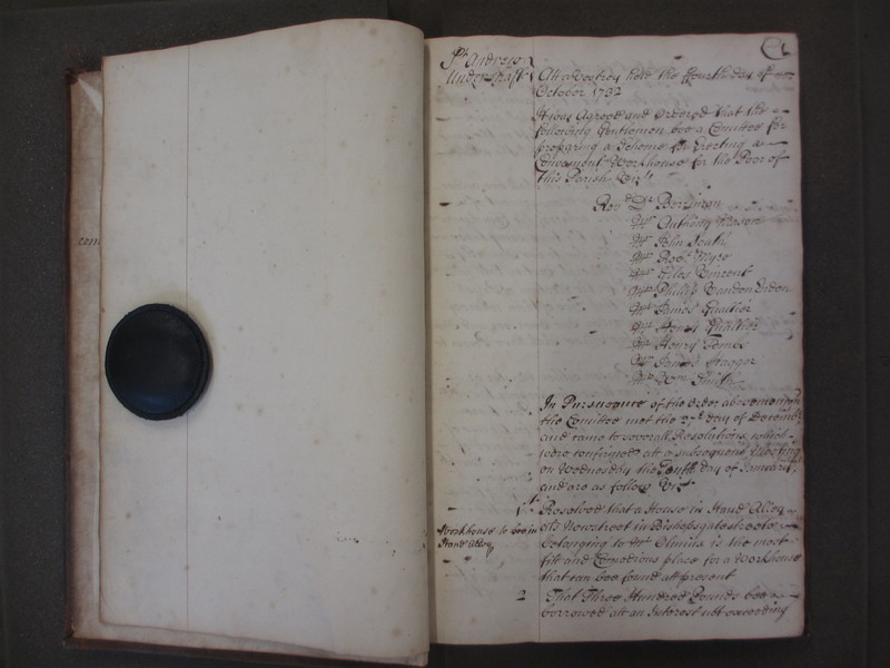 St Andrew Undershaft - Workhouse Minute Book 1732-1748 p1 image 1 St Andrew Undershaft - Workhouse Minute Book 1732-1748 p1 image 1