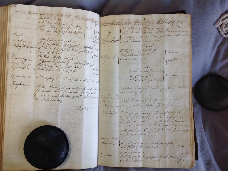Forehoe Hundred - House of Industry Minute Book 1802-1805 p156-157 image 1 Forehoe Hundred - House of Industry Minute Book 1802-1805 p156-157 image 1