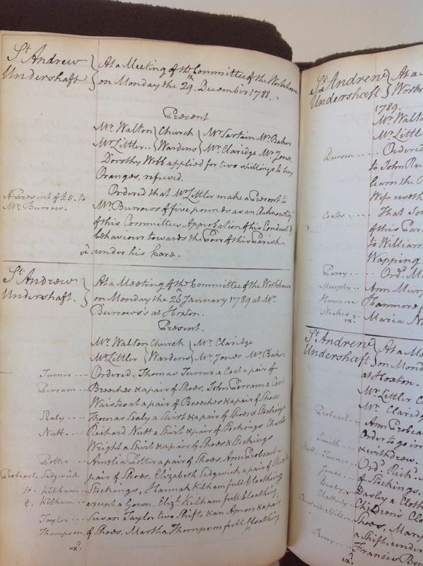 St Andrew Undershaft - Workhouse Minute Book 1780-1801 p108 image 1 St Andrew Undershaft - Workhouse Minute Book 1780-1801 p108 image 1