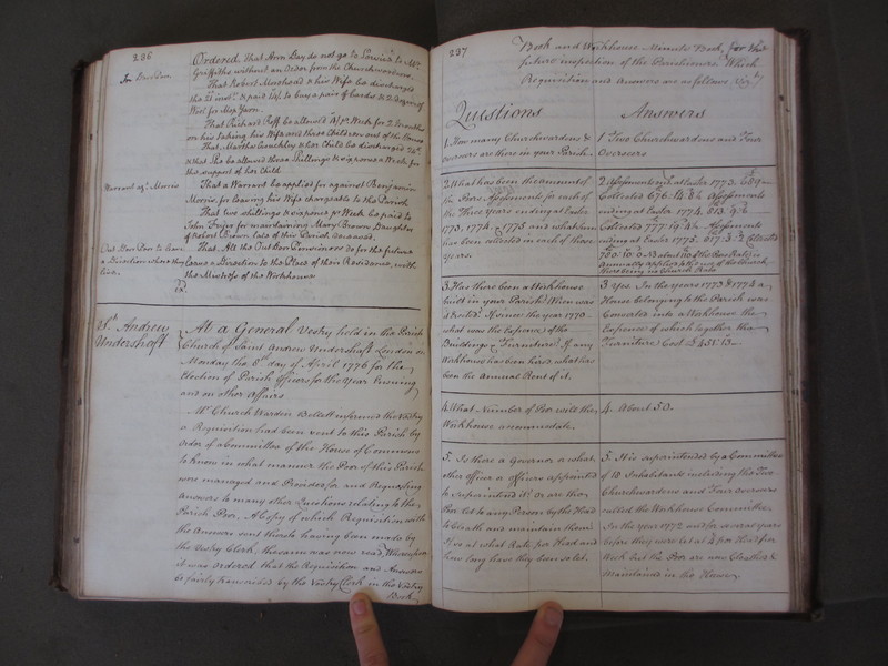 St Andrew Undershaft - Workhouse Minute Book 1748-1780 p236-237 image 1 St Andrew Undershaft - Workhouse Minute Book 1748-1780 p236-237 image 1