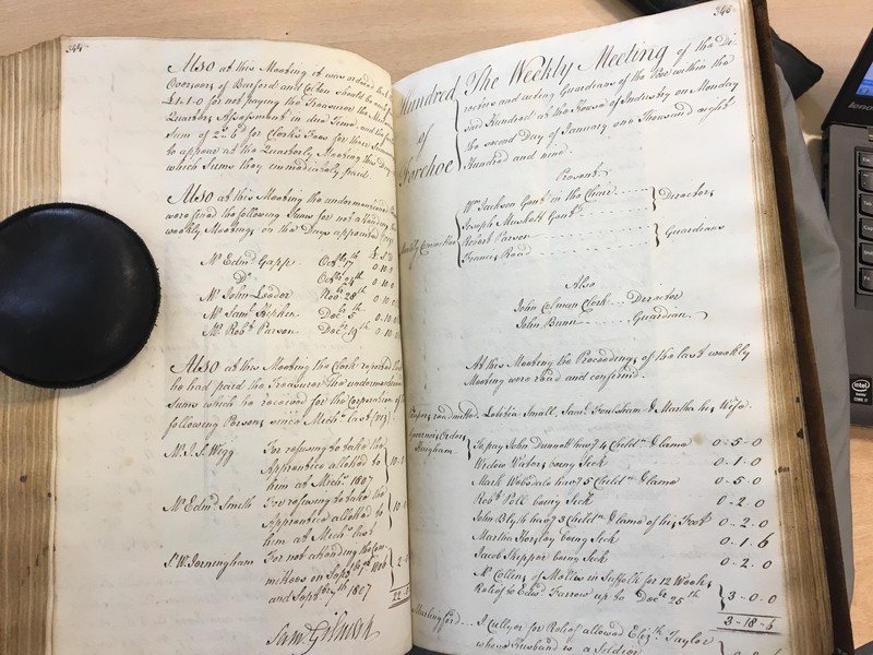 Forehoe Hundred - House of Industry Minute Book 1807-1809 p344-345 image 1 Forehoe Hundred - House of Industry Minute Book 1807-1809 p344-345 image 1