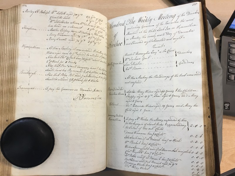 Forehoe Hundred - House of Industry Minute Book 1807-1809 p334-335 image 1 Forehoe Hundred - House of Industry Minute Book 1807-1809 p334-335 image 1