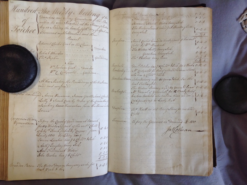 Forehoe Hundred - House of Industry Minute Book 1802-1805 p144-145 image 1 Forehoe Hundred - House of Industry Minute Book 1802-1805 p144-145 image 1