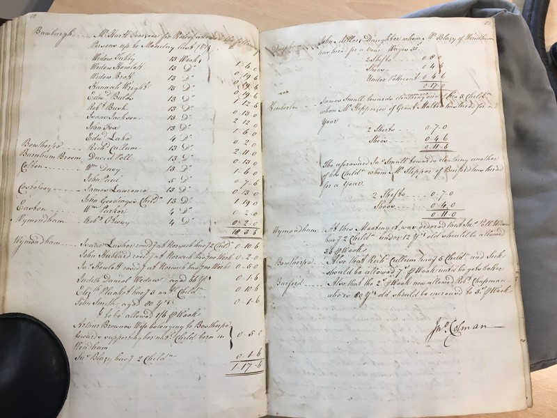 Forehoe Hundred - House of Industry Minute Book 1805-1807 p150-151 image 1 Forehoe Hundred - House of Industry Minute Book 1805-1807 p150-151 image 1