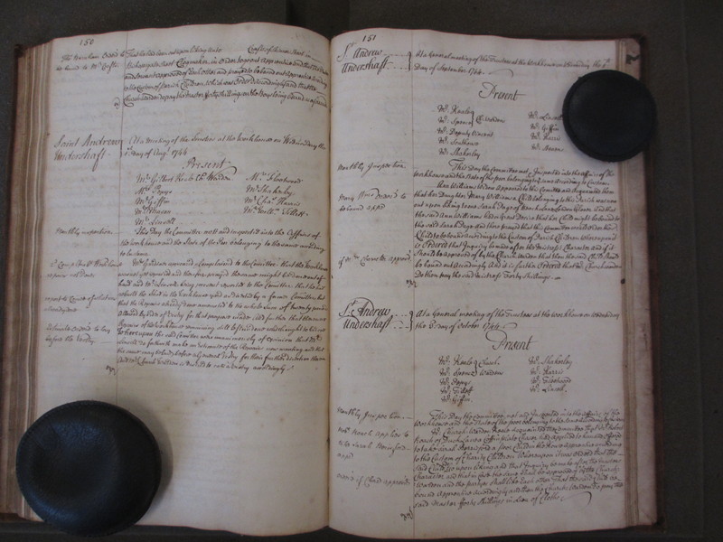 St Andrew Undershaft - Workhouse Minute Book 1732-1748 p150-151 image 1 St Andrew Undershaft - Workhouse Minute Book 1732-1748 p150-151 image 1