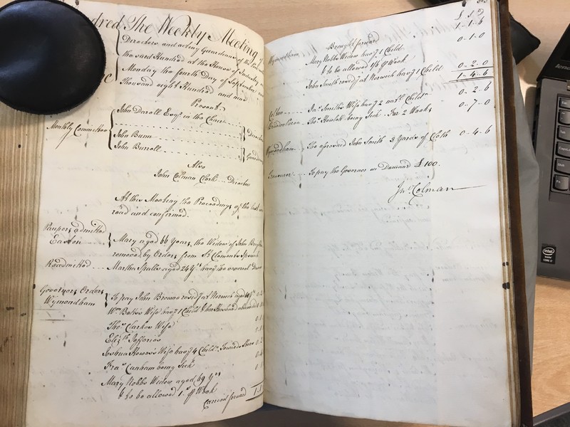 Forehoe Hundred - House of Industry Minute Book 1807-1809 p502-503 image 1 Forehoe Hundred - House of Industry Minute Book 1807-1809 p502-503 image 1