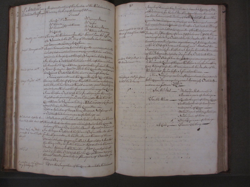 St Andrew Undershaft - Workhouse Minute Book 1732-1748 p80-81 image 1 St Andrew Undershaft - Workhouse Minute Book 1732-1748 p80-81 image 1