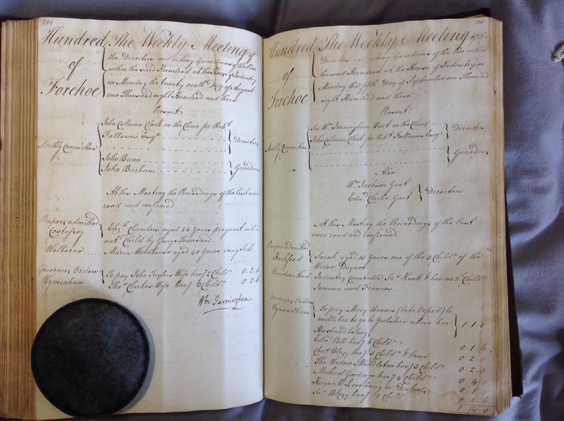 Forehoe Hundred - House of Industry Minute Book 1802-1805 p204-205 image 1 Forehoe Hundred - House of Industry Minute Book 1802-1805 p204-205 image 1