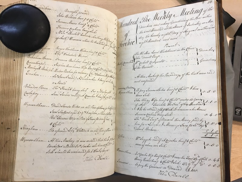 Forehoe Hundred - House of Industry Minute Book 1807-1809 p500-501 image 1 Forehoe Hundred - House of Industry Minute Book 1807-1809 p500-501 image 1