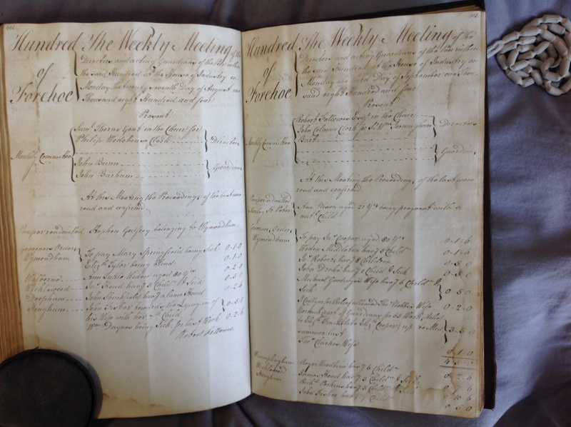 Forehoe Hundred - House of Industry Minute Book 1802-1805 p402-403 image 1 Forehoe Hundred - House of Industry Minute Book 1802-1805 p402-403 image 1