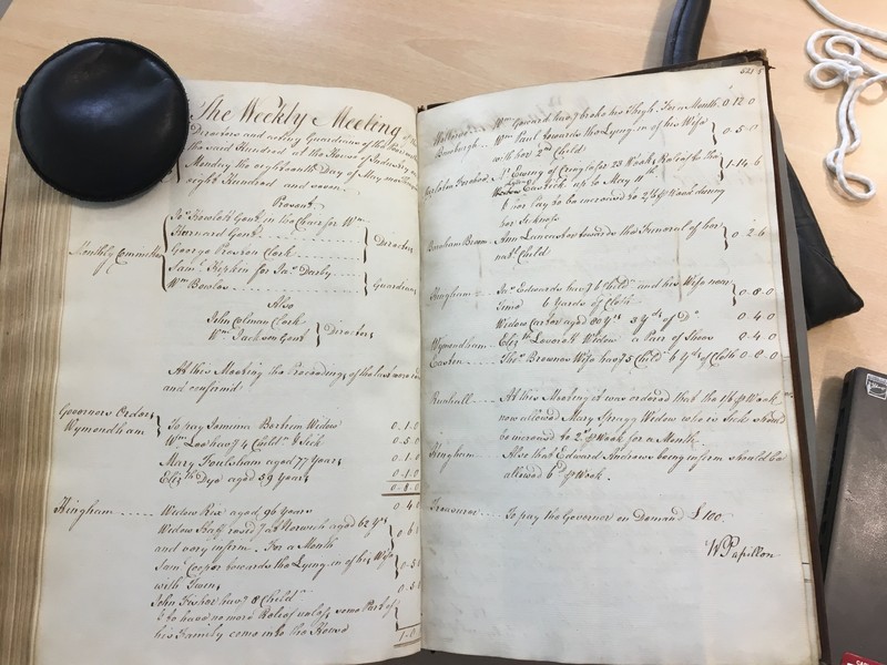 Forehoe Hundred - House of Industry Minute Book 1805-1807 p520-521 image 1