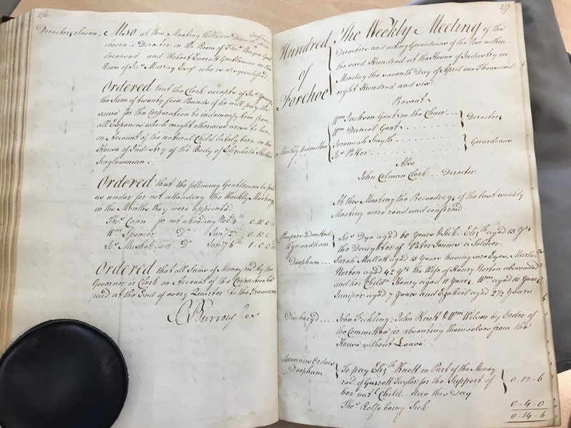 Forehoe Hundred - House of Industry Minute Book 1805-1807 p276-277 image 1 Forehoe Hundred - House of Industry Minute Book 1805-1807 p276-277 image 1