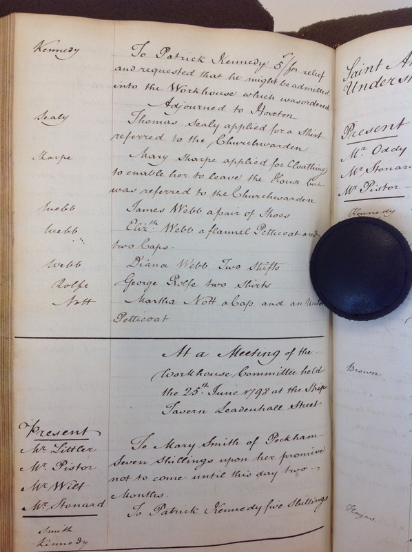 St Andrew Undershaft - Workhouse Minute Book 1780-1801 p216 image 1 St Andrew Undershaft - Workhouse Minute Book 1780-1801 p216 image 1
