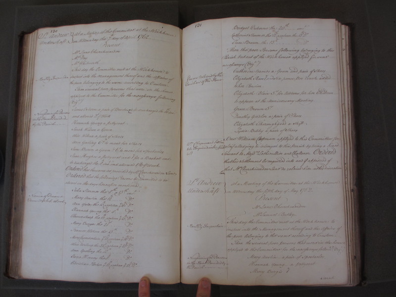 St Andrew Undershaft - Workhouse Minute Book 1748-1780 p130-131 image 1 St Andrew Undershaft - Workhouse Minute Book 1748-1780 p130-131 image 1
