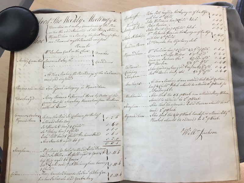 Forehoe Hundred - House of Industry Minute Book 1805-1807 p30-31 image 1