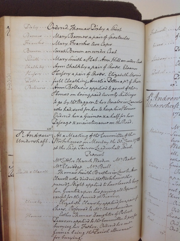 St Andrew Undershaft - Workhouse Minute Book 1780-1801 p104 image 1 St Andrew Undershaft - Workhouse Minute Book 1780-1801 p104 image 1