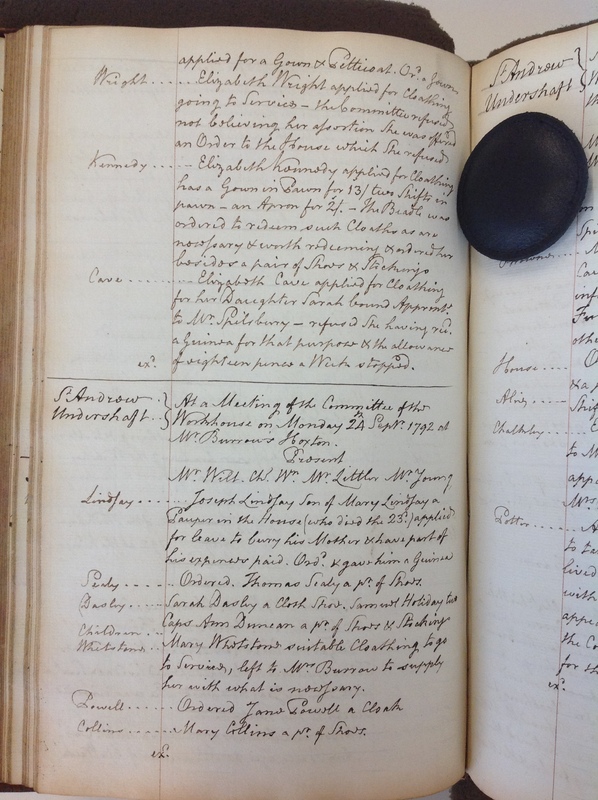 St Andrew Undershaft - Workhouse Minute Book 1780-1801 p144 image 1 St Andrew Undershaft - Workhouse Minute Book 1780-1801 p144 image 1