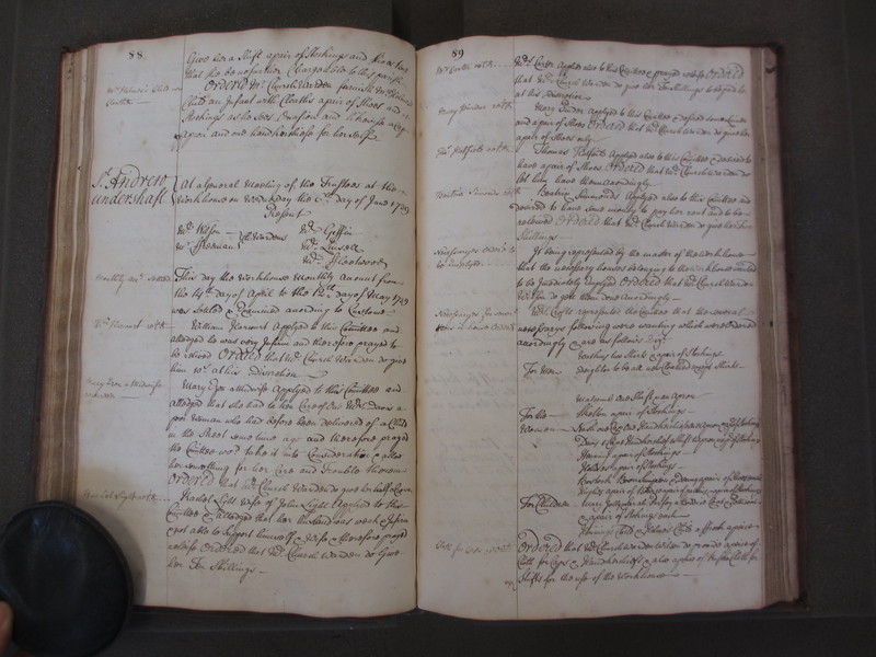 St Andrew Undershaft - Workhouse Minute Book 1732-1748 p88-89 image 1 St Andrew Undershaft - Workhouse Minute Book 1732-1748 p88-89 image 1