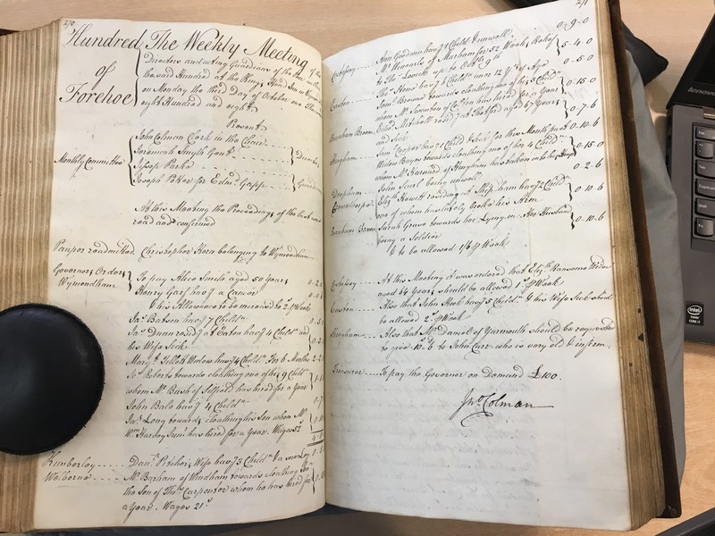 Forehoe Hundred - House of Industry Minute Book 1807-1809 p270-271 image 1 Forehoe Hundred - House of Industry Minute Book 1807-1809 p270-271 image 1