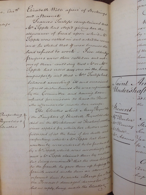 St Andrew Undershaft - Workhouse Minute Book 1780-1801 p258 image 1 St Andrew Undershaft - Workhouse Minute Book 1780-1801 p258 image 1
