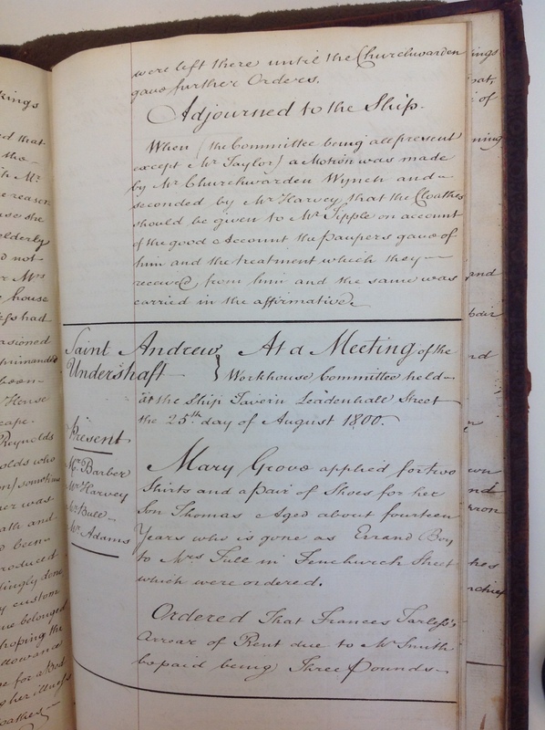 St Andrew Undershaft - Workhouse Minute Book 1780-1801 p259 image 1 St Andrew Undershaft - Workhouse Minute Book 1780-1801 p259 image 1