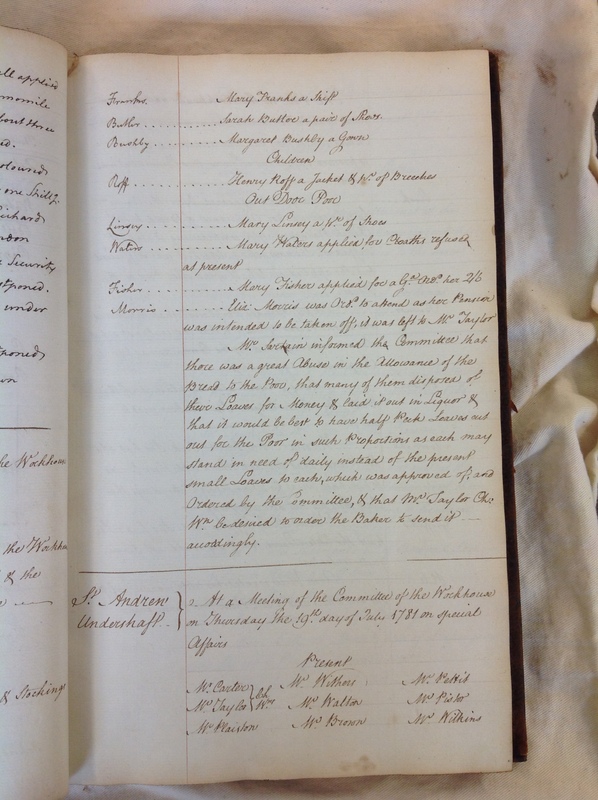 St Andrew Undershaft - Workhouse Minute Book 1780-1801 p25 image 1 St Andrew Undershaft - Workhouse Minute Book 1780-1801 p25 image 1