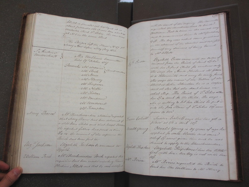 St Andrew Undershaft - Workhouse Minute Book 1822-1828 p214-215 image 1