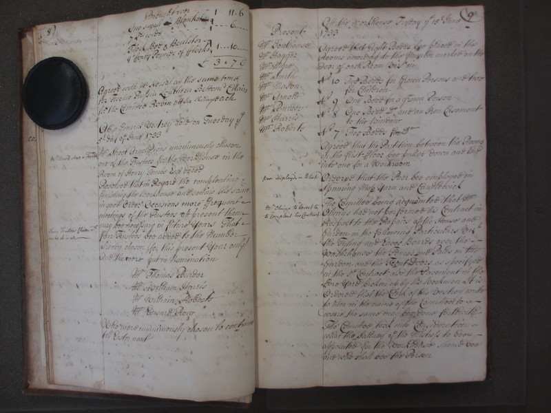 St Andrew Undershaft - Workhouse Minute Book 1732-1748 p8-9 image 1 St Andrew Undershaft - Workhouse Minute Book 1732-1748 p8-9 image 1