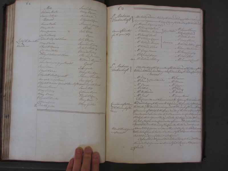 St Andrew Undershaft - Workhouse Minute Book 1748-1780 p62-63 image 1 St Andrew Undershaft - Workhouse Minute Book 1748-1780 p62-63 image 1
